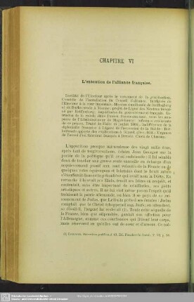 Chapitre VI, L'execution de l'alliance francaise