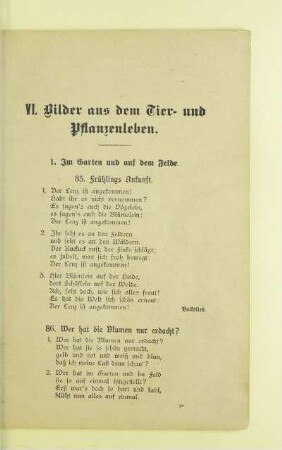 VI. Bilder aus dem Tier- und Pflanzenleben