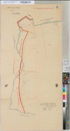 Gemarkung Hösel. Flur 1. 8. - Zur Grenzbeschreibung 5a u. 5b. [Übereinstimmung bescheinigt: Katasteramt Ratingen, 18. Febr. 1930]