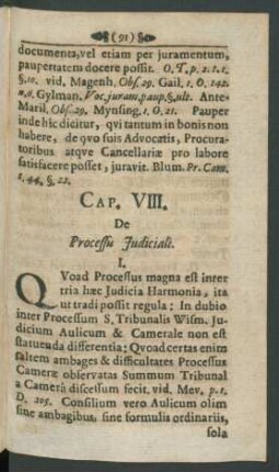 Cap. VIII. De Processu Iudiciali.
