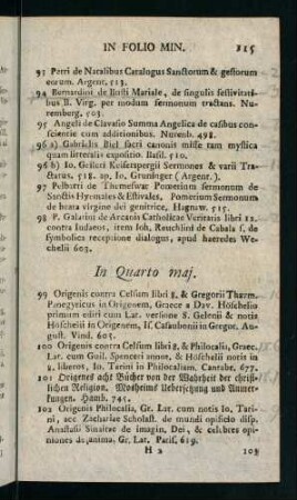 115-124, In Quarto maj. - In Quarto min.