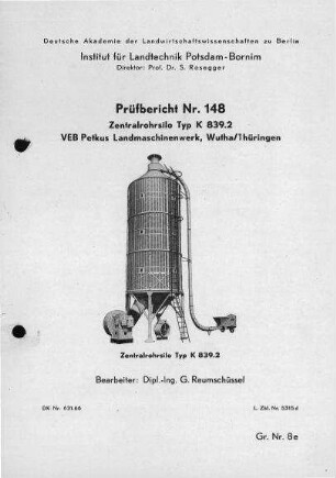 Zentralrohrsilo Typ K 839.2