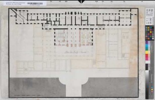 [Grundrisse des Schlosses zu Bonn. Keller und Grundmauern, Parterre, 2. Etage und Etage noble]. Plan du rez-de-chaussee.