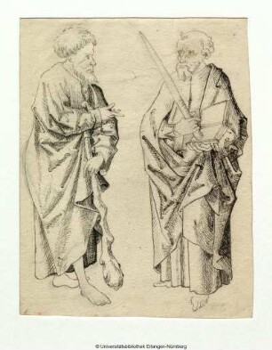Die Apostel Judas Thaddäus und Simon, einander zugewendet stehend