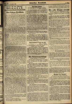 Zweite Ausgabe vom Samstag, den 25. November 1933.