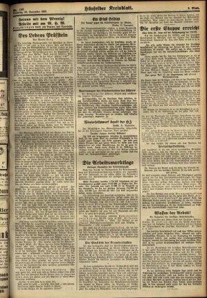 Zweite Ausgabe vom Samstag, den 25. November 1933.