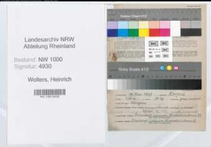 Entnazifizierung Heinrich Wolters, geb. 17.05.1897 (Steuerinspektor)