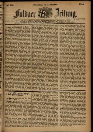 Ausgabe vom Donnerstag, den 05. November 1885.
