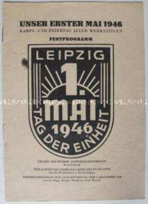 Festprogramm zum 1. Mai 1946 in Leipzig