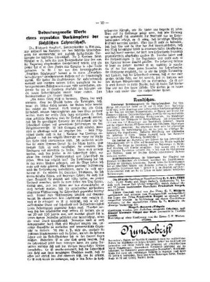 Bedeutungsvolle Worte eines erprobten Vorkämpfers der sächsischen Lehrerschaft : 1. Beilage Nr. 7