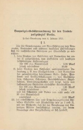 Baupolizei-Gebührenordnung für den Landespolizeibezirk Berlin
