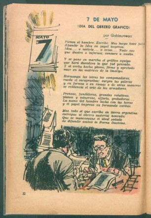 7 de mayo, (Día del Obrero Gráfico)