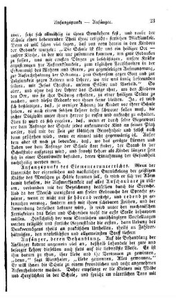 Anfangspunkt des Elementarunterrichts