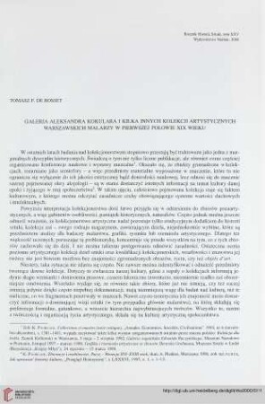 25: Galeria Aleksandra Kokulara i kilka innych kolekcji artystycznych warszawskich malarzy w pierwszej połowie XIX wieku