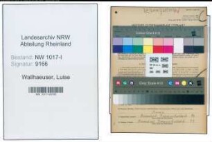 Entnazifizierung Luise Wallhaeuser , geb. 02.03.1898 ()