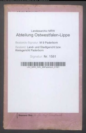 Erblasser: Kersting, Anna Maria, geb. Borgmeyer; Ehepartner: Kersting, Jodocus: