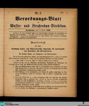 Verordnungsblatt der Wasser- und Straßenbaudirektion