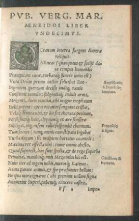 Pub. Verg. Mar. Aeneidos Liber Undecimus.