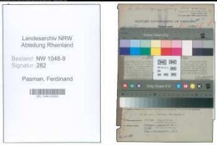 Entnazifizierung Ferdinand Pasman , geb. 11.04.1913 (Bauunternehmer)
