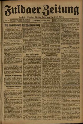 Ausgabe vom Mittwoch, den 08. März 1922.