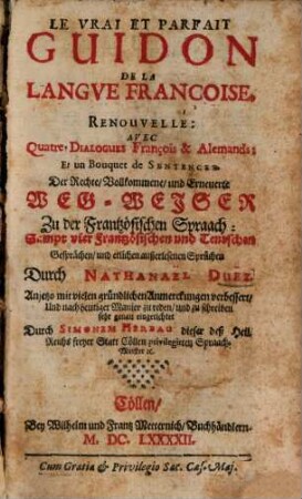 Guidon de la langue Françoise