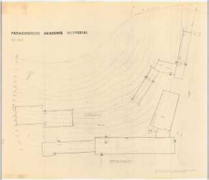 Grünflächen an der Pädagogischen Akademie Wuppertal: Lageplan 1:200