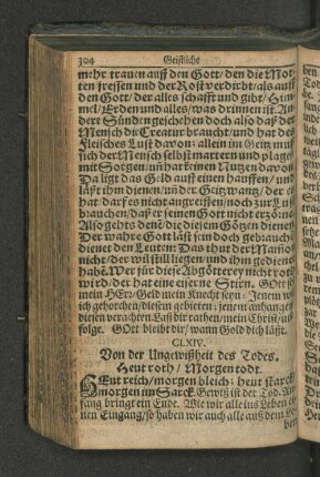 CLXIV. Von der Ungewißheit des Todes. Heut roth / Morgen todt.