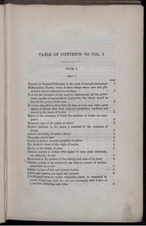 Table of Contents to Vol. I.