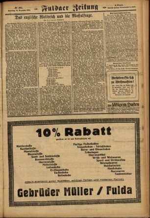 Zweite Ausgabe vom Sonntag, den 21. Dezember 1924.