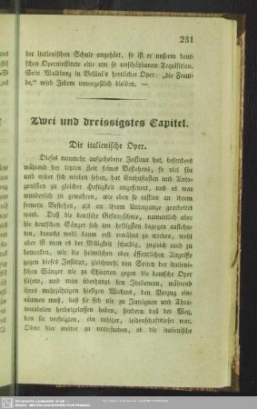 Zwei und dreissigstes Capitel. Die italienische Oper
