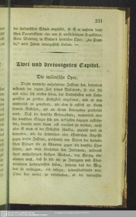 Zwei und dreissigstes Capitel. Die italienische Oper