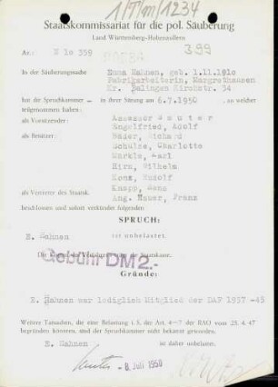Hahnen, Emma