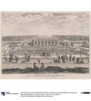 VEVE ET PERSPECTIVE DE LA GROTTE ET D’VNE PARTIE DV CANAL aus: Plan und Ansichten von Vaux Le Vicomte. [meist bez:] Israel Siluestre delineauit et sculpsit ...