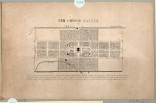 Plan des Großen Gartens in Dresden im Jahr 1812
