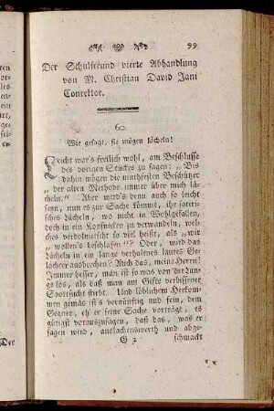 Der Schulfreund vierte Abhandlung von M. Christian David Jani Conrektor.