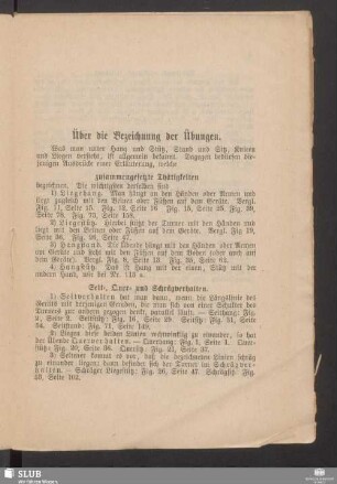 Über die Bezeichnung der Übungen