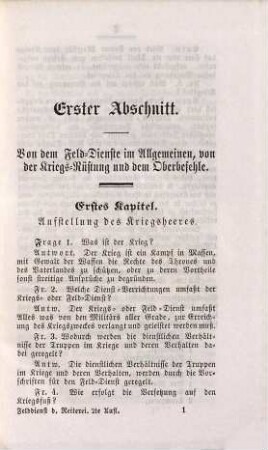 Der Felddienst der Reiterei : gegründet auf die Vorschriften für den Felddienst der königl. bayr. Truppen