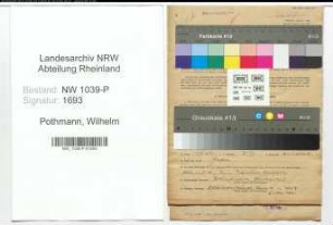 Entnazifizierung Wilhelm Pothmann , geb. 16.09.1898 (Angestellter)
