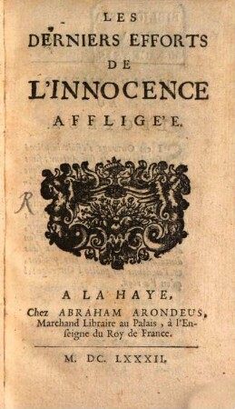 Les Derniers Efforts De L'Innocence Affligée, 1