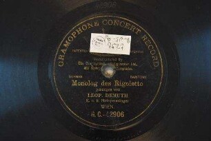 Monolog des Rigoletto / [Verdi, Giuseppe]