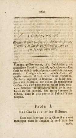 Fable I. Les Corbeaux et les Hiboux