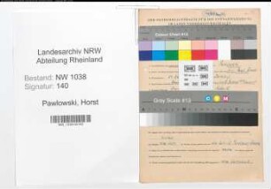 Entnazifizierung Horst Pawlowski , geb. 24.04.1909 (Polizist)