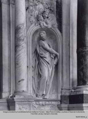 Apostelfigur (Heiliger Andreas?) - Ehem. Altar d. Familie Zane, Det.: Apostel (Hl. Andreas?)