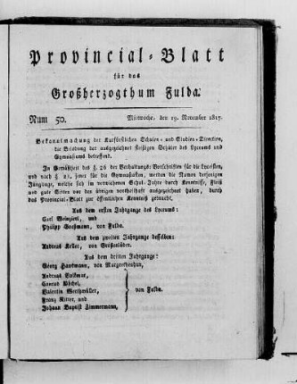 Num. 50, Ausgabe vom 19. November 1817