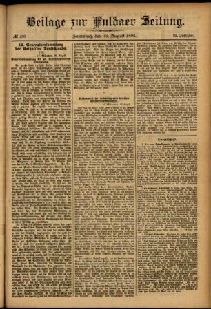 Zweite Ausgabe vom Samstag, den 31. August 1895.