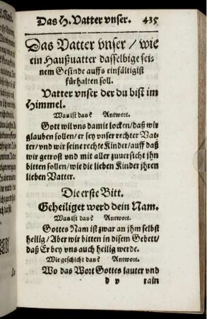 Das Vatter unser/ wie ein Haußvatter dasselbige seinem Gesinde auffs einfältigist fürhalten soll.