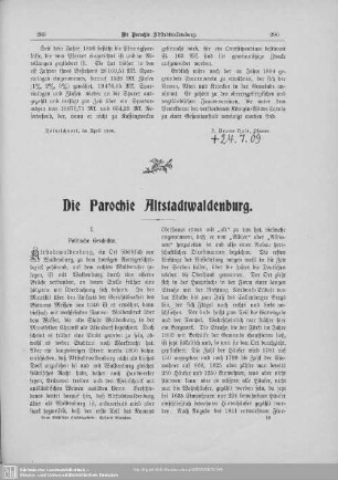 Die Parochie Altstadtwaldenburg