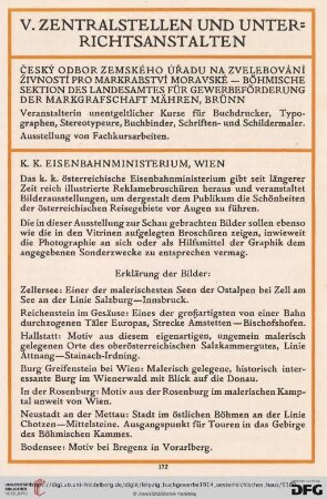 V. Zentralstellen und Unterrichtsanstalten