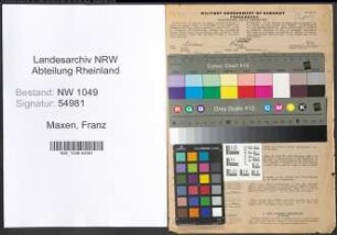 Entnazifizierung Franz Maxen , geb. 11.09.1896 (Kaufmann)