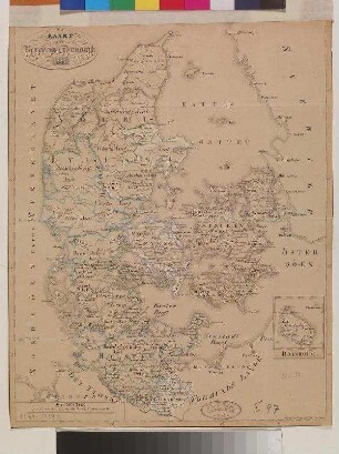 KAART over Kongerigel Danmark 1843.